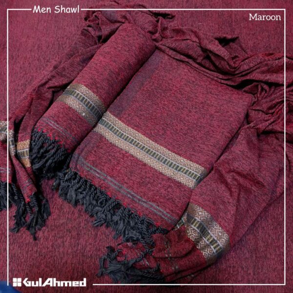 Men's Maroon Velvet Shawl