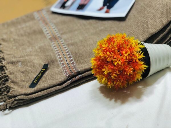 Men's Light Brown Velvet Shawl