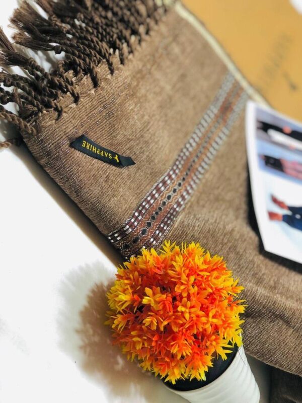 Men's Light Brown Velvet Shawl