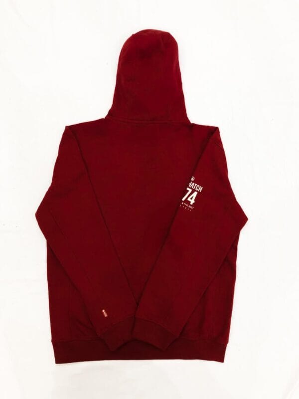 Men’s Maroon Fleece Printed Hoodie