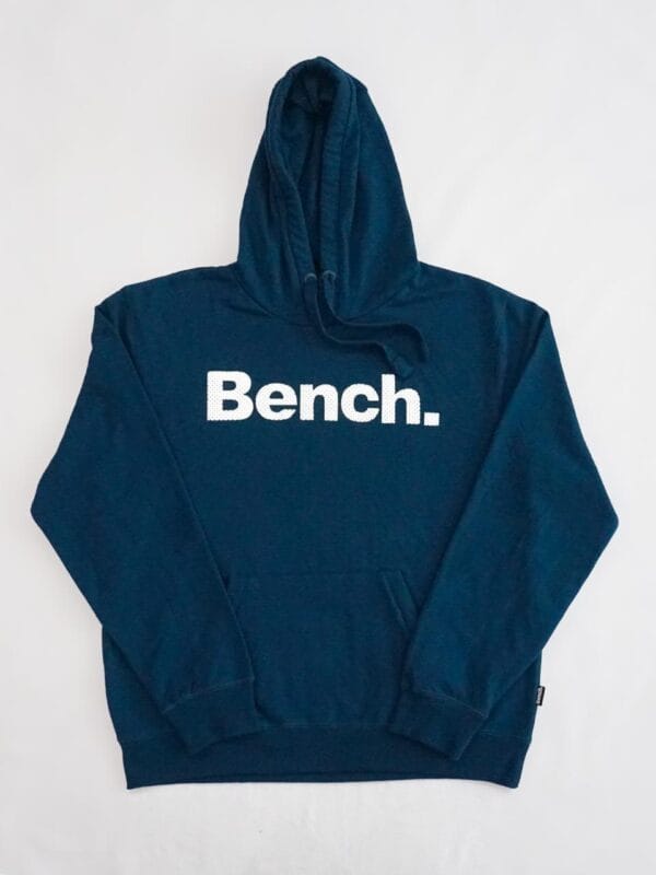 Men's Navy Printed Fleece Hoodie