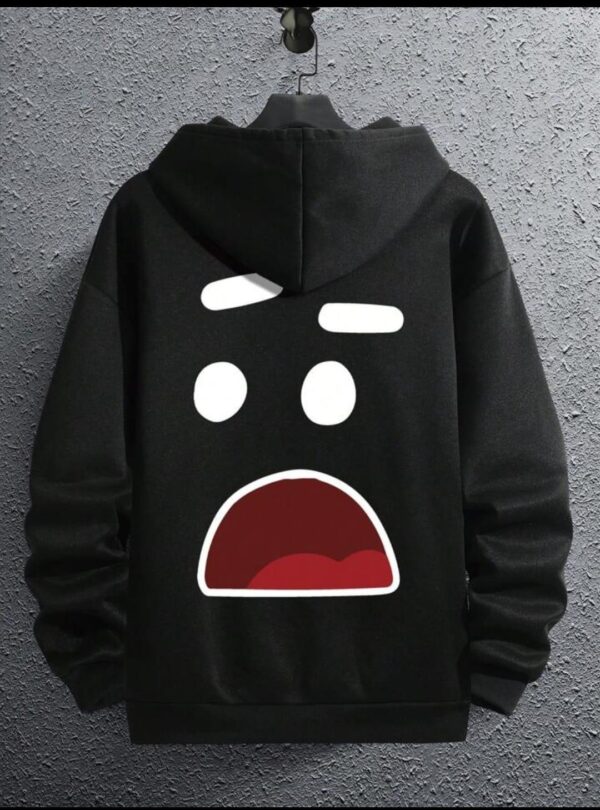 Men's Black Fleece Printed Hoodie