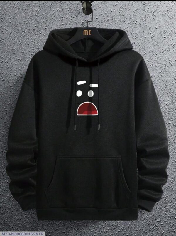 Men's Black Fleece Printed Hoodie